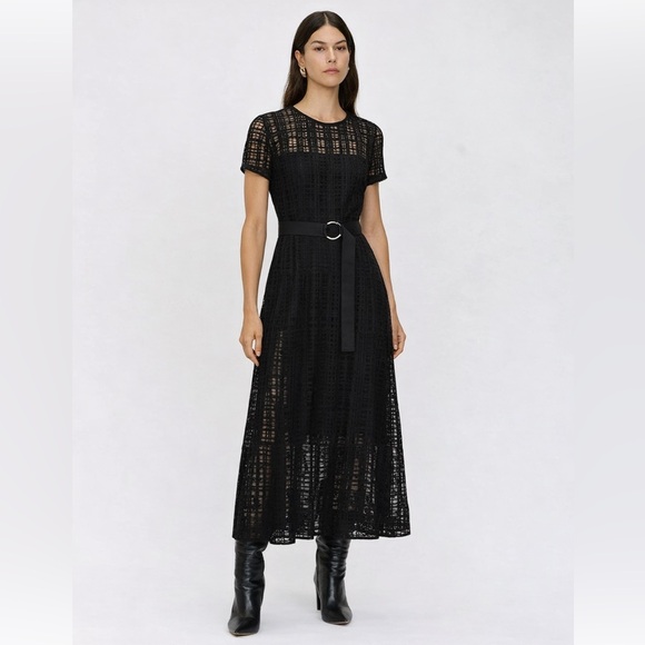 Jade Dresses & Skirts - Johnny Was Jade black plaid shortsleeve midi A-line Dress Wedding Party Guest